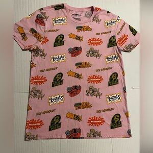 Nickelodeon all over/all shows pink tee shirt